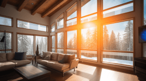 residential window tinting keeping the sun from glaring through a large window.