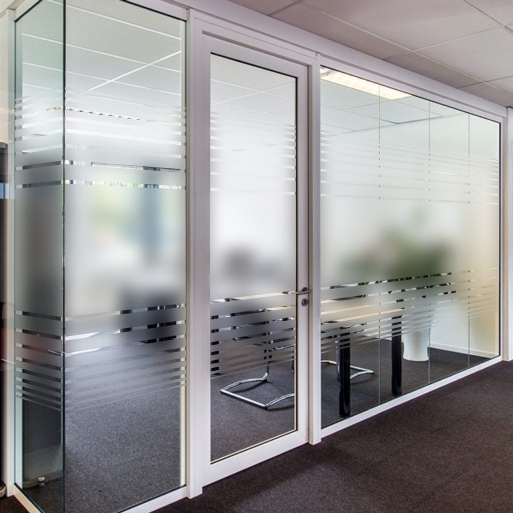 frosted decorative film on conference room windows