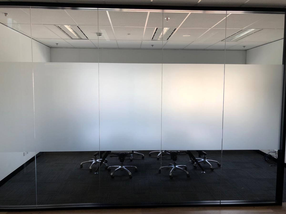frosted decorative film on office windows