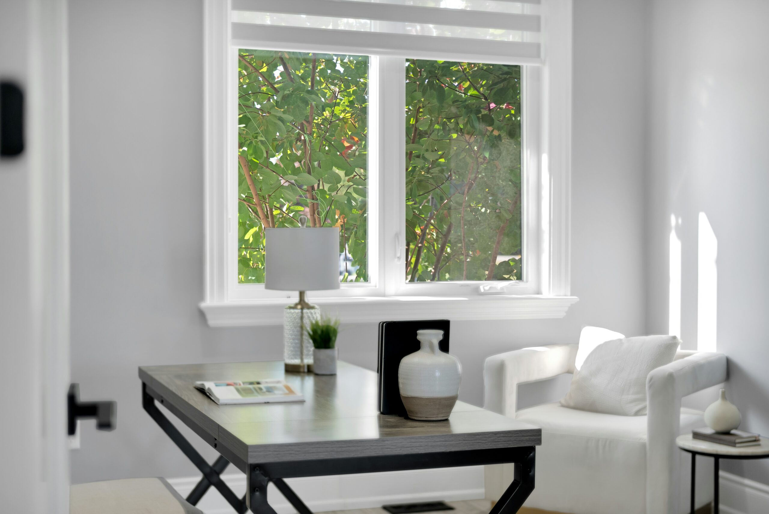 Home Office with Window Glare