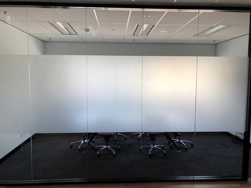 Office frosted window film in Charlotte