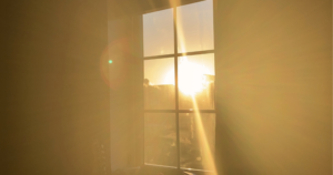sun glare coming through window